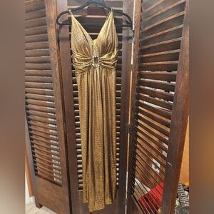 Vintage Dave & Johnny Gold and Brown Gown